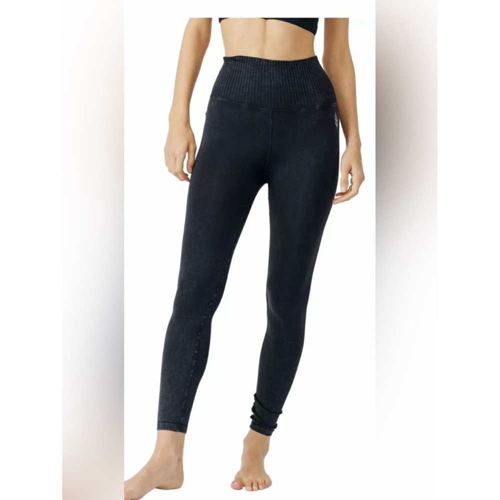 Free People Movement Good Karma Washed‎ Black Leggings S NWOT